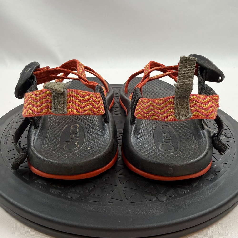 Chaco Kids Z1 Ecotread Sport Sandals Orange Black Chevron Size 3 Big Kids - Picture 6 of 10